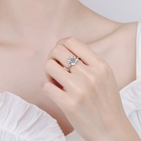 Bague Fleur en Argent Sterling 925 avec Moissanite, Bague de Fiançailles et de Mariage pour Femme, Vente en Gros Directe Usine
