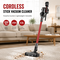 Aspirateur sans fil sans balais 200W, alimentation usine, 22.2V, efficacité de nettoyage de 99%, autonomie 4-6h, lumière LED, aspirateur sans fil