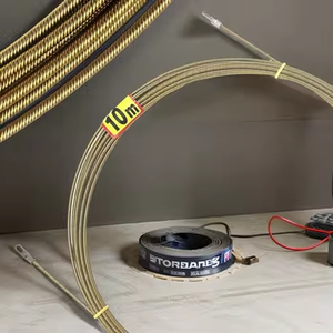 SHUOQI Tige de tirage <span class=keywords><strong>électrique</strong></span> en acier doré de bonne qualité, <span class=keywords><strong>50M</strong></span> 4mm, pour câbles et fils - Product Image 5