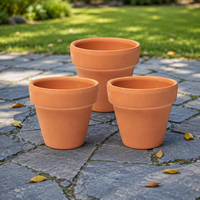 3Pcs Brown Clay Kecil Terracotta Tanaman Bunga Pot