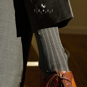 Calcetines <span class=keywords><strong>de</strong></span> Vestir para Hombre, Antibacterianos, <span class=keywords><strong>de</strong></span> Punto Jacquard Estampado, Impresión por Transferencia <span class=keywords><strong>de</strong></span> Calor, Mezcla <span class=keywords><strong>de</strong></span> Algodón Egipcio Suave y Nailon, para Negocios - Product Image 1