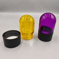 Pot en verre rond bombé coloré de 100 ml, résistant aux enfants, hermétique, pour fleurs séchées, capsules, cosmétiques, avec logo personnalisé