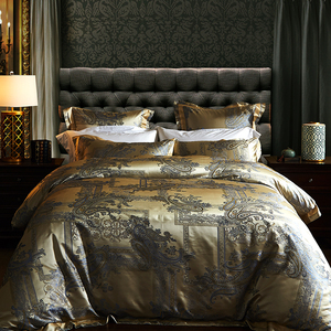 Ý dâu tằm Hoàng Gia 100% dâu tằm tơ sợi nhuộm satin lớn Jacquard bộ đồ giường lụa Bộ chăn che bộ - Product Image 3