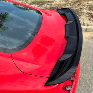 Ford Mustang Rear Spoiler Ducktail Piano <b>Black</b> Carbon Fiber Texture ABS Trunk <b>Wing</b> 2015-2022 - Product Image 3