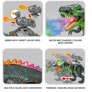 KK Nouveau Dinosaure Mécanique Télécommandé Tyrannosaurus Rex avec Pulvérisation de Brume et Lumière, Jouet Dinosaure RC Marchant, Agitant et Tirant des Balles, Cadeau pour Enfant - Product Image 3