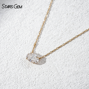 Collar con Colgante de Diamante Cultivado en Laboratorio de 1 Quilate, Corte Ovalado, Oro Amarillo de 14K - Product Image 2