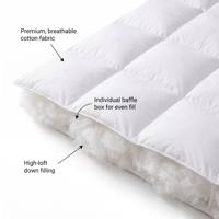 Couette légère de luxe Xueruisha Queen Size 50% duvet de canard, respirante pour l'été, écologique, 536g, en coton doux, pour la maison et l'hôtel