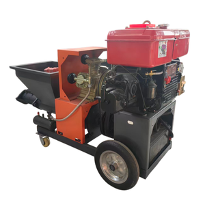 Petite pompe à mortier diesel portable avec roues pour le projection de ciment et le plâtrage des murs en béton - Product Image 5
