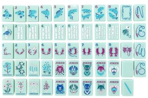 Set Mahjong Alaska Natura Selvaggia Montana 160 Tessere in Acrilico Lusso Moderno con Grande <span class=keywords><strong>Cielo</strong></span>, Natura Selvaggia, Pesce e Corno di Cervo - Product Image 6