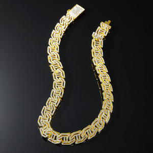 Cadena Cubana Hueca con Letra H, Joyería, Pulsera con Incrustaciones de Diamantes para Hombre y Mujer, Collar Lijing de Moda Tanjing - Product Image 2