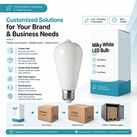 Ampoule LED à filament en verre givré ST21/ST64 à culot E26/E27, super efficace, décorative, CRI90, dimmable, pour la maison, l'hôtel, le commerce