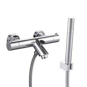 <span class=keywords><strong>Robinet</strong></span> mélangeur bain-douche européen en laiton avec finition chromée, surface polie, cartouche céramique et douchette à main - Product Image 1