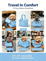 Lit de transport pour petits chiens et chats avec tissu en polyester et nylon, coussin doux, design détachable, base de support en PC, fabricant OEM