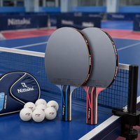 Raquette de tennis de table Nittaku de qualité professionnelle en fibre de carbone, modèle 802, caoutchouc à picots, entraînement de haute qualité, compétition