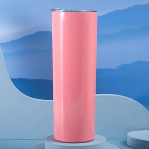 Gobelet isotherme droit et fin en acier inoxydable de 20 oz avec couvercle et paille, à sublimation à paillettes, idéal comme cadeau - Product Image 3