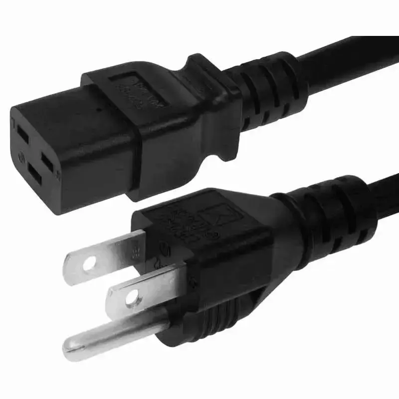 カスタム長さ3800WマシンPCサーバーAC12AWG14AWG電源ケーブル6-15PからC13 NEMA5-15PからC19