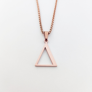 Collier pendentif géométrique en acier inoxydable 316L, collier à breloque en forme de pyramide, de delta, de lettre grecque, bijoux pour vendeurs - Product Image 3