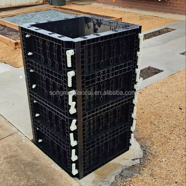 Column Molding Box 2025 SONGMAO ABBY Adjustable Plastic Column Mould for Construction
