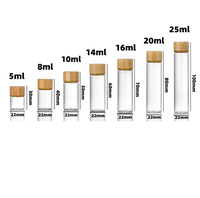 Mini tube en verre de 22mm avec bouchon à vis 5ml 10ml 15ml 20ml 30ml flacon de stockage en verre cylindrique bouteille en verre avec couvercle en bois de bambou