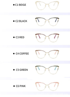 91258 Lunettes anti-lumière bleue œil de chat bicolores pour femme avec charnière à ressort et branches tendance