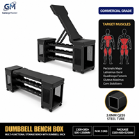 Kotak Penyimpanan Dumbbell Multifungsi dengan Sandaran yang Dapat Disesuaikan dan Rak Dumbbell Peralatan Gym Rumah & Komersial