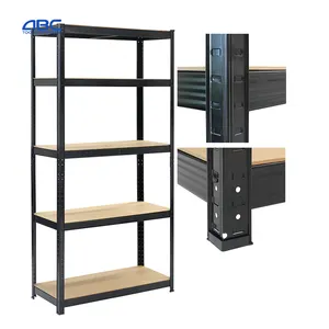 180x90x40 875kg 5 Tier Iron Garage Shelving Boltless Storage Racking Industrial Shelves Rack