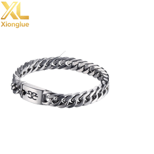 ขายส่งเครื่องประดับฮิปฮอป สร้อยข้อมือทอง 8 มม. สร้อยข้อมือสแตนเลสสตีลขัดเงาแบบคิวบัน สำหรับผู้ชายและผู้หญิง - Product Image 4