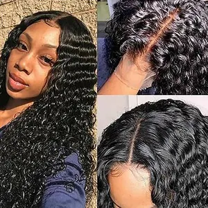 13x6 Transparent Swiss Lace Front Wig Vendor 13x4 Raw Vietnamese Loose Deep Water Curly Wig HD Lace Frontal Wigs For Black Women