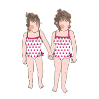 Traje de Baño de una Pieza para Niñas Pequeñas, Diseño Moderno y Brillante, Estampado de Puntos, Traje de Baño Tipo Romper