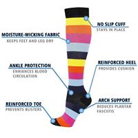 Chaussettes de compression médicale personnalisées OEM 20-30 mmHg pour femmes et hommes, hauteur genou, respirantes, pour avion, course à pied et sport