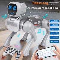 Chien robot multifonctionnel à intelligence artificielle avec reconnaissance vocale, contrôle par application, émission sonore, évitement des collisions - Thème Thanksgiving