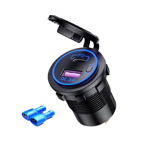 Chargeur de voiture double USB a & C 12-24V PD QC3.0 Fast Charge Compatible avec BMW <span class=keywords><strong>Tesla</strong></span> Mobile Phones Motorcycle Boat - Product Image 2