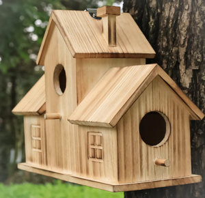Prix de gros, grande nichoir en bois décorative, nichoir suspendu, cadeau pour les amoureux des oiseaux, mangeoire à oiseaux - Product Image 2