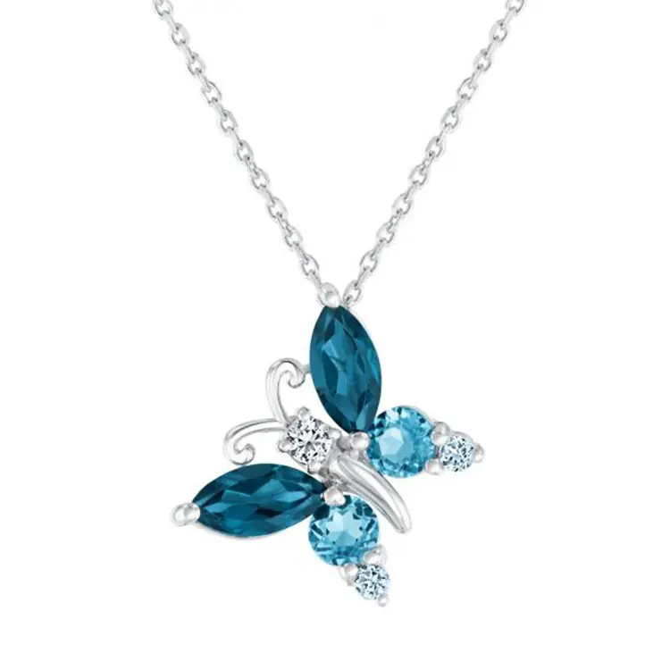 Rame turchese opale di fuoco peridoto ali d'angelo argento 925 gioielli fatti a mano in India piccolo ciondolo topazio blu citrin