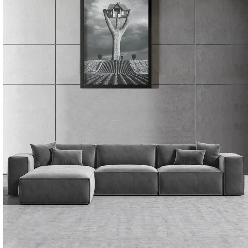 गर्म बेचने आधुनिक अनुभागीय सोफे कमरे में रहने वाले सोफा सेट डिजाइन कपड़े एल आकार सोफे उत्तरआधुनिक minimalist कमरे में रहने वाले फर्नीचर सेट