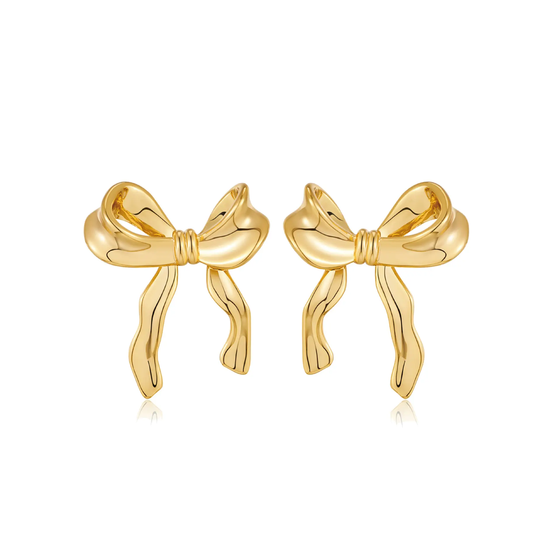 Orecchini con fiocco placcato in oro 18k da donna orecchini con fiocco a forma di fiocco orecchini con fiocco graziosi gioielli da donna