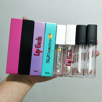Tubos de Brillo Labial Vacíos de 6 ml, Transparentes, Redondos, Rosas y Blancos, con Aplicador Grande