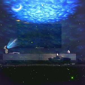 Nouveau étoilé gal axy océan nuit <span class=keywords><strong>lampe</strong></span> debout Spaceman bureau bleu dent astronaute projecteur de lumière avec télécommande - Product Image 5