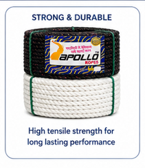 Corde en polyester torsadée noire de qualité supérieure, haute résistance, résistante aux UV, à l'humidité et à l'abrasion, durable, pour la marine, l'industrie et l'agriculture - Product Image 5