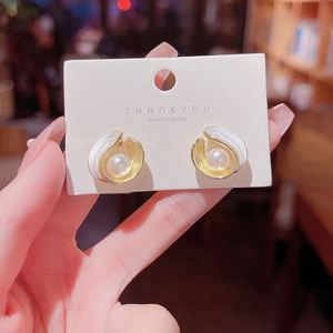 Pendientes de Perlas Geométricas con Diseño de Gota de Aceite Francés para Mujeres y Niñas, Joyería al por Mayor - Product Image 1
