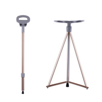 Ampputdoor – bâtons de trekking réglables et multifonctionnels, bâtons de marche pliants à quatre pieds en aluminium avec chaise pliable