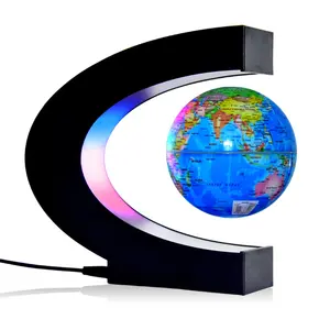 C plástico desktop terra mundo mapa globo girando, magnético levitante magnético flutuante, para crianças, decoração educacional