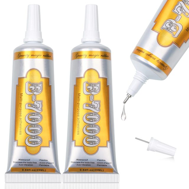 B-7000 Clear Adhesive Glue for Phone Waterproof Jewelry Glue Precision Craft Adhesive for Screen Repair Glass Wood Metal Stones