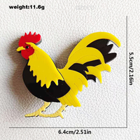 Broche en acrylique créative en forme de coq animal en gros, broche décorative pour vêtements, broche en acrylique élégante