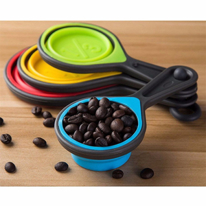 4-teiliges <span class=keywords><strong>Set</strong></span> Messlöffel, Faltbare Messlöffel-<span class=keywords><strong>Set</strong></span>, Kaffee-Zucker-Schöpflöffel, Backen-Kochen-Küche Silikon-Messlöffel-Werkzeug - Product Image 2
