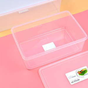 Healthy material Freezer Organizer Bin With Airtight Lid Clear Plastic Storage Box Fridge Food Bins Case Container