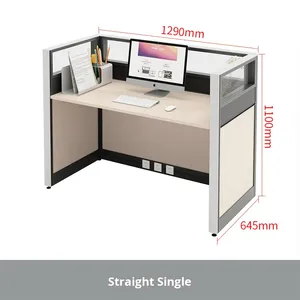 Panel Separador de <span class=keywords><strong>Escritorio</strong></span> de Diseño Moderno, de Aleación de Aluminio y Madera, con Porta Tarjetas, <span class=keywords><strong>para</strong></span> Oficina, Escuela, Hospital - Product Image 5