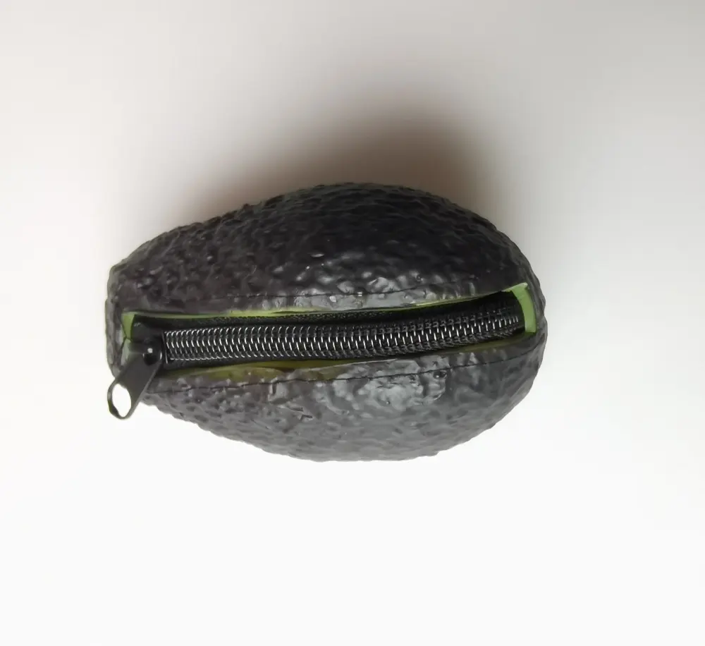 미니 남여 공용 지퍼 지퍼 아보카도 모양 실리콘 동전 지갑 지갑 가방 PU로 만든 지퍼와 함께 최고 판매 만화 디자인
