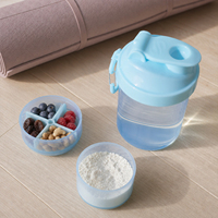 Bouteille shaker de protéines vide en plastique sans BPA, avec compartiment de rangement, personnalisable avec logo, pour la gym, le fitness et le sport, idéale pour les paillettes – Vente en gros