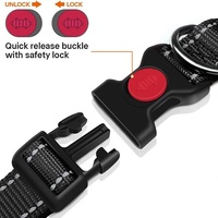 Collier pour chien et chat HIPHOPPET en nylon avec boucle de sécurité réglable, doux, résistant, réfléchissant, durable pour les chiens de petite, moyenne et grande taille